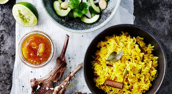 Yellow Rice, lammekoteletter