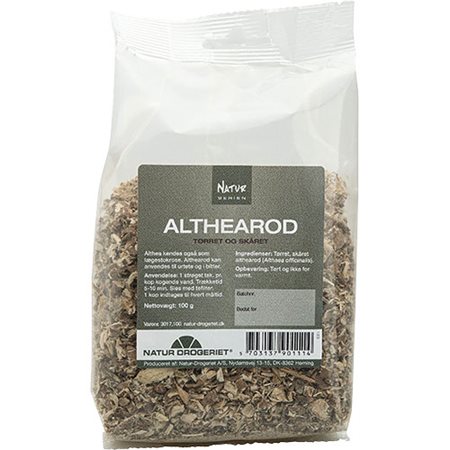 Althearod, tørret og skåret