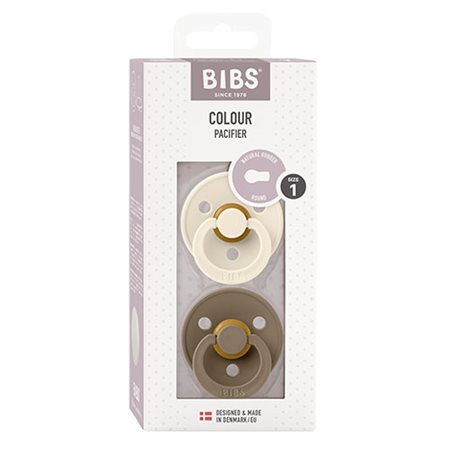 BIBS Colour Latex Size 1 Ivory/Dark Oak 2 PACK