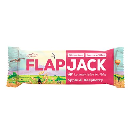 Flapjack æble og hindbær