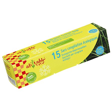 Fryseposer af bioplastik 15 stk   6L