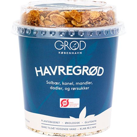 GRØD Havregrød m. solbær, kanel, mandler, dadler Ø & rørsukker