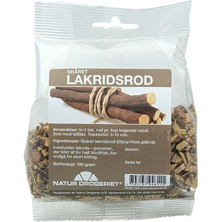 Lakridsrod skåret