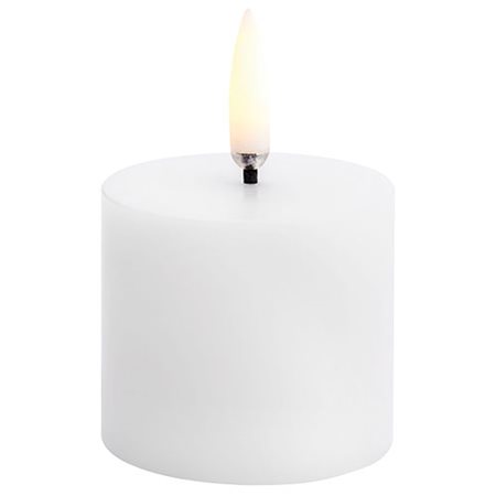 LED Bloklys, Nordic White, Smooth, 5x4,5 cm