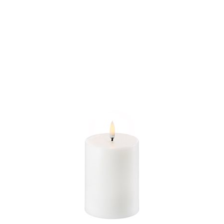 LED Bloklys, Nordic white, Smooth, 7,8x10 cm