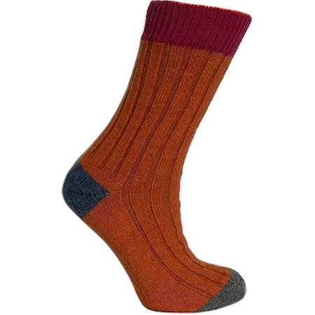 Merinostrømper Cerise/orange str. 39/42