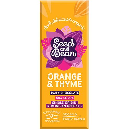 Mørk Chokolade 58% Appelsin & Timian Ø