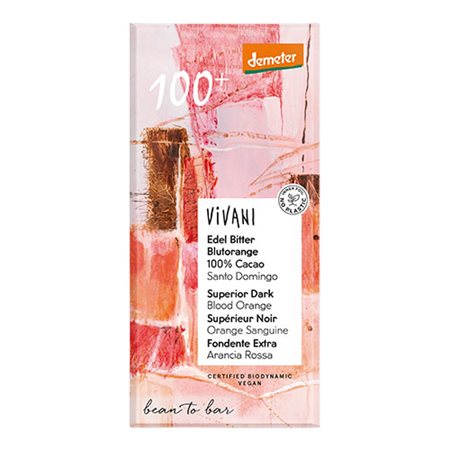 Vivani 100 % mørk chokolade m. appelsin Ø Demeter